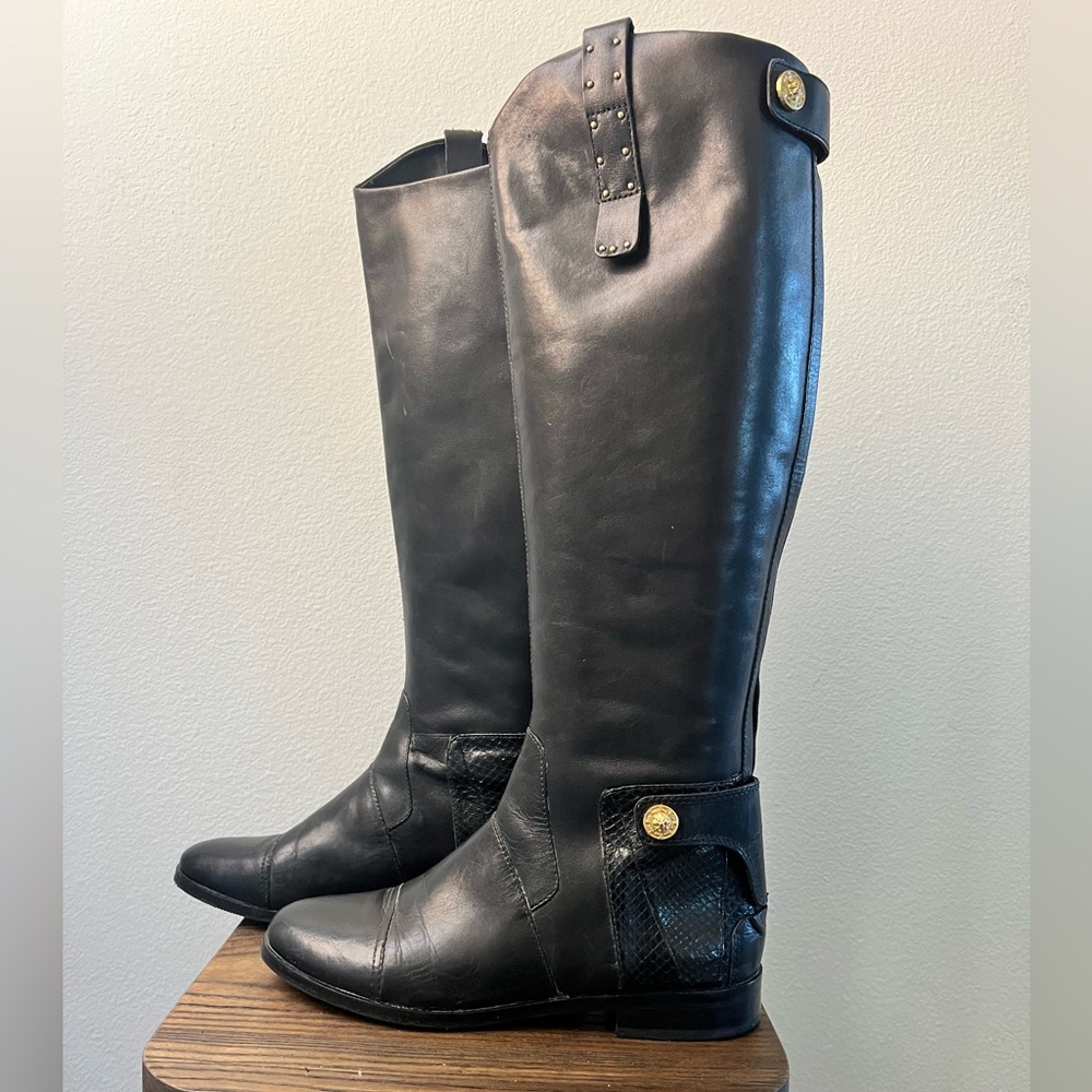Sam Edelman penny western riding boot snakeskin heel